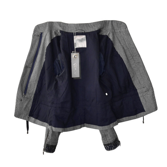 C5 NWT GUSTAV Navy & White Striped Denim Casual Jacket Size 38 - Picture 5 of 8